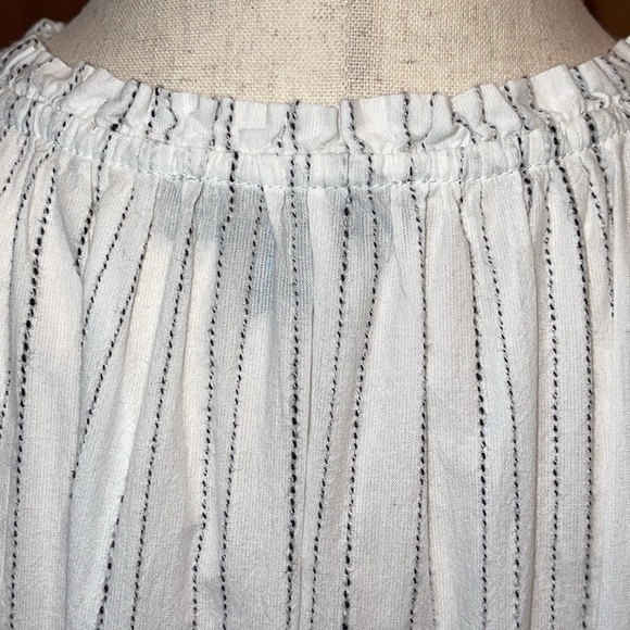 J. Crew Peasant Tulip Cuff Tie Waist Button down Blouse Sz. L - Picture 9 of 16